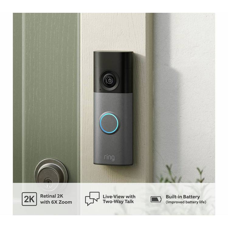 Ring Battery Video Doorbell 2K with Chime, imported from the UK