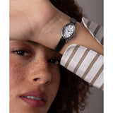 Timex Cavatina white dial watch black leather strap - British product