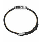 Timex Cavatina white dial watch black leather strap - British product