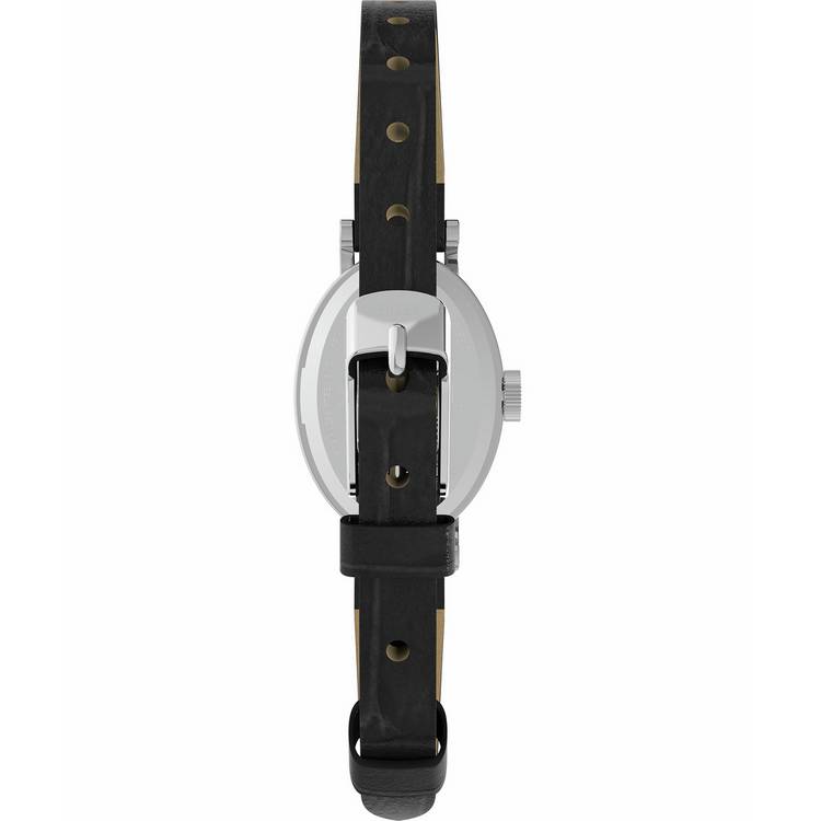 Timex Cavatina white dial watch black leather strap - British product