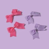 Flitzy pink lilac bow hairclips pack of 4 (British brand)