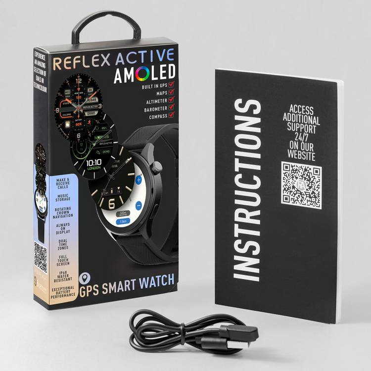 Reflex Active AMOLED GPS smart watch with maps, UK version