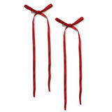 Flitzy red long ribbon hair clips pack of 2 - British product