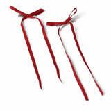 Flitzy red long ribbon hair clips pack of 2 - British product