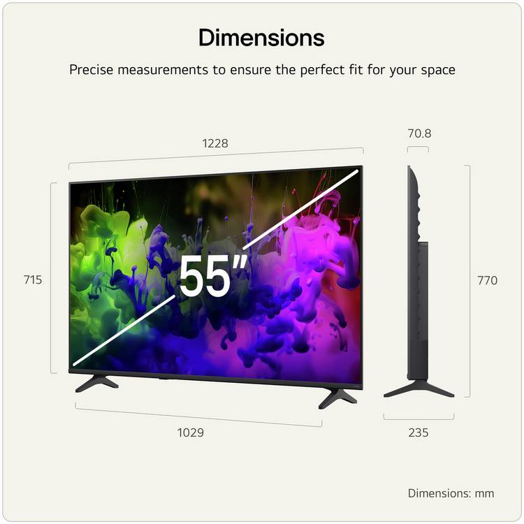 LG 55-inch QNED7E Mini LED 4K TV, imported from the UK