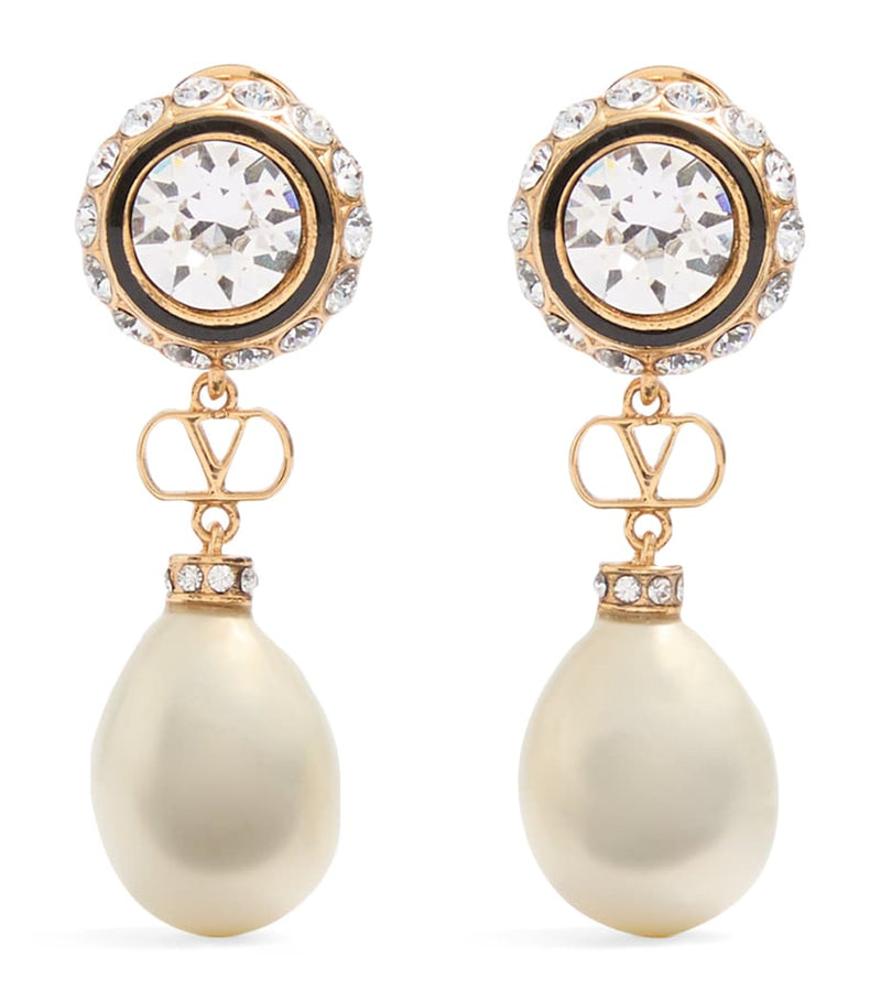 Valentino Garavani crystal VLogo signature earrings - British product