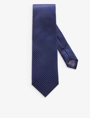 Eton geometric-pattern silk tie 8cm (British brand)