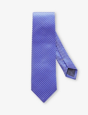 Eton Geometric-Pattern Silk Tie 8cm