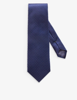 Eton Geometric-Pattern Silk Tie 8cm