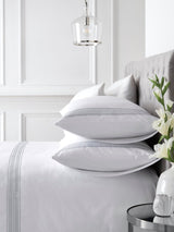Appletree White Embroidered Band 100% Cotton Duvet Cover Set