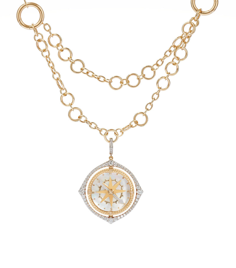 Annoushka yellow gold and diamond compass pendant, imported from the UK