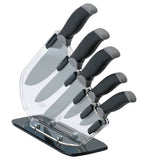 Argos Home 5 piece sloping knife block set black grey, imported from the UK