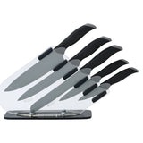 Argos Home 5 piece sloping knife block set black grey, imported from the UK