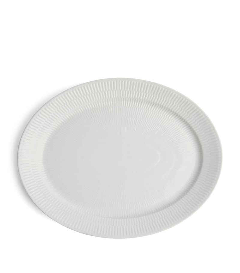 Royal Copenhagen white fluted porcelain oval dish 34cm x 27.5cm, imported from the UK