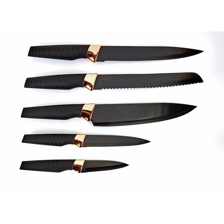 Argos Home revolving knife block set rose gold, British brand