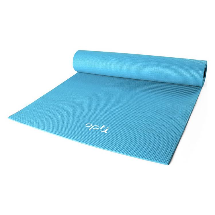 Opti 4mm PVC yoga exercise mat blue (British brand)