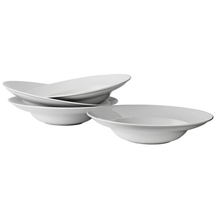 Argos Home set of 4 large porcelain pasta bowls (British brand)