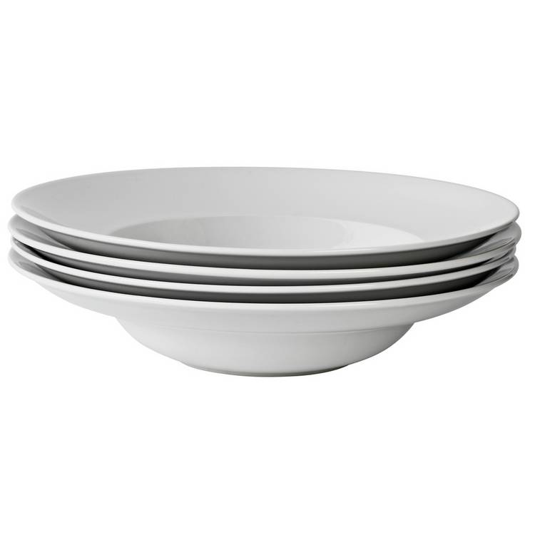 Argos Home set of 4 large porcelain pasta bowls (British brand)