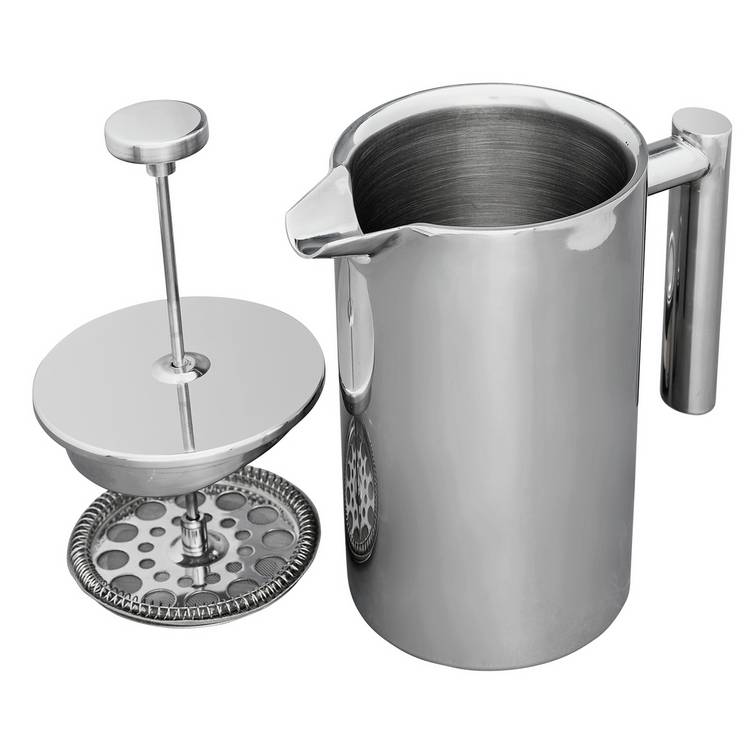 Habitat double walled cafetiere 1L silver (British brand)