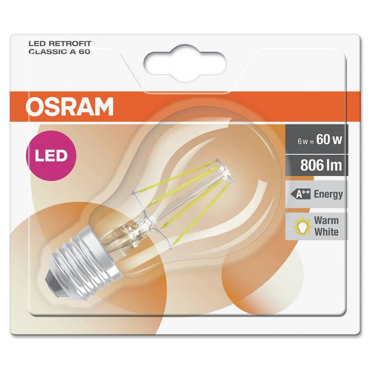 Osram filament LED bulb 6W twin pack - British product