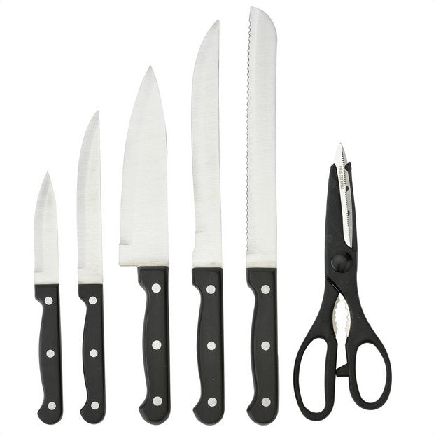 Argos Home 6 piece knife set with scissors (British brand)