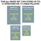 Protect & Store mixed vacuum storage bags 6 piece set, imported from the UK
