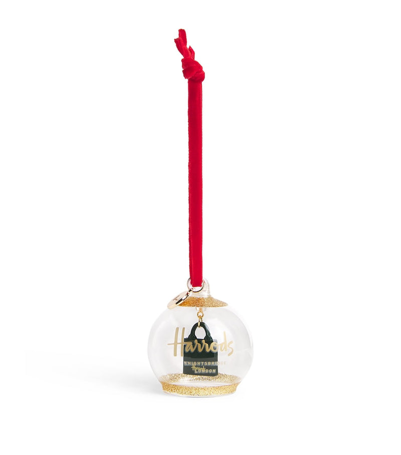 Harrods Bag in Ball Bauble Christmas ornament (British brand)