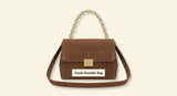 Prada Soft Sound shoulder bag suede gold tone chain (British brand)