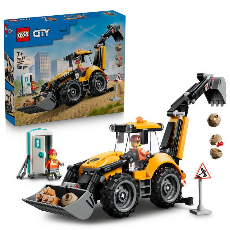 LEGO City Yellow Backhoe Loader toy building set, UK version