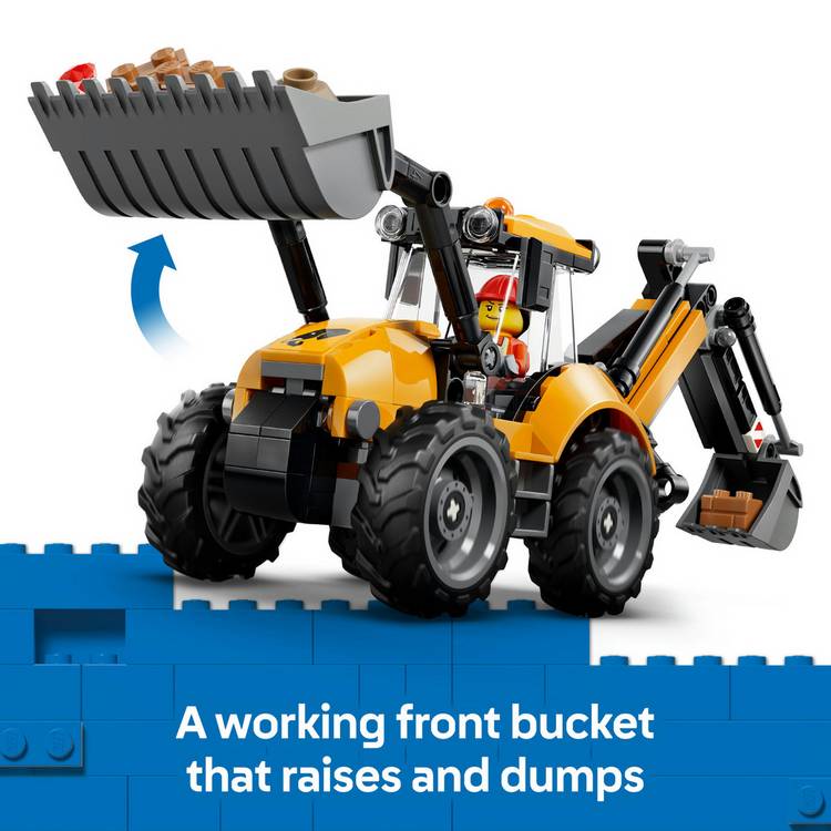 LEGO City Yellow Backhoe Loader toy building set, UK version