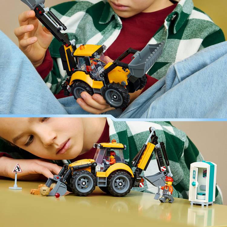 LEGO City Yellow Backhoe Loader toy building set, UK version