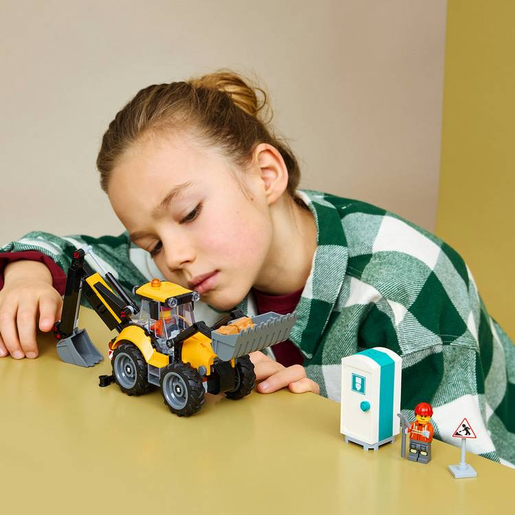 LEGO City Yellow Backhoe Loader toy building set, UK version