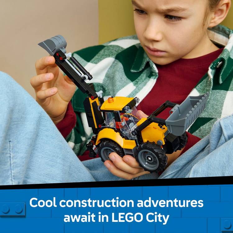 LEGO City Yellow Backhoe Loader toy building set, UK version