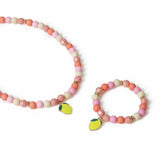Flitzy lemon charm pastel stretch jewellery set for children (British brand)