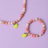 Flitzy lemon charm pastel stretch jewellery set for children (British brand)