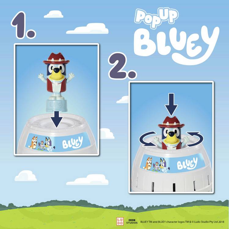 Tomy Bluey Pop Up Activity Game, imported from the UK