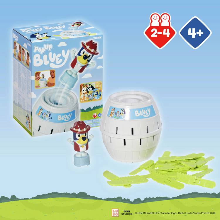 Tomy Bluey Pop Up Activity Game, imported from the UK