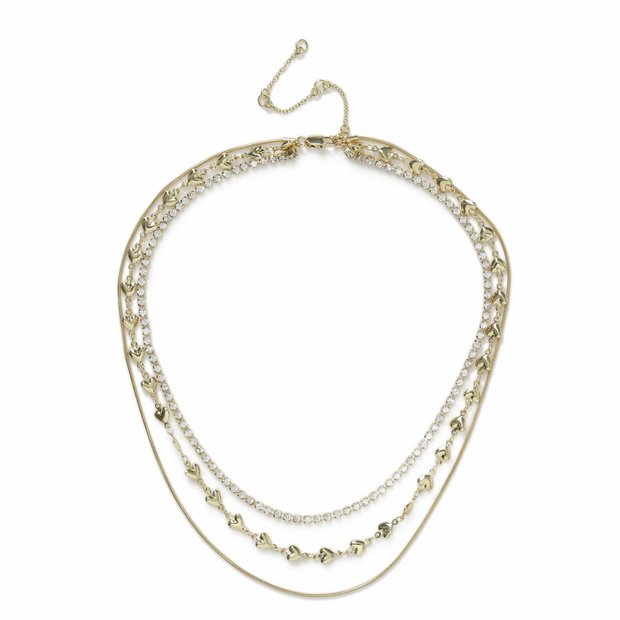 Liars & Lovers gold plated multilayered necklace 45cm (British brand)