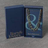 Liars & Lovers gold plated multilayered necklace 45cm (British brand)