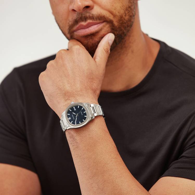Sekonda Octaire silver stainless steel watch, UK version