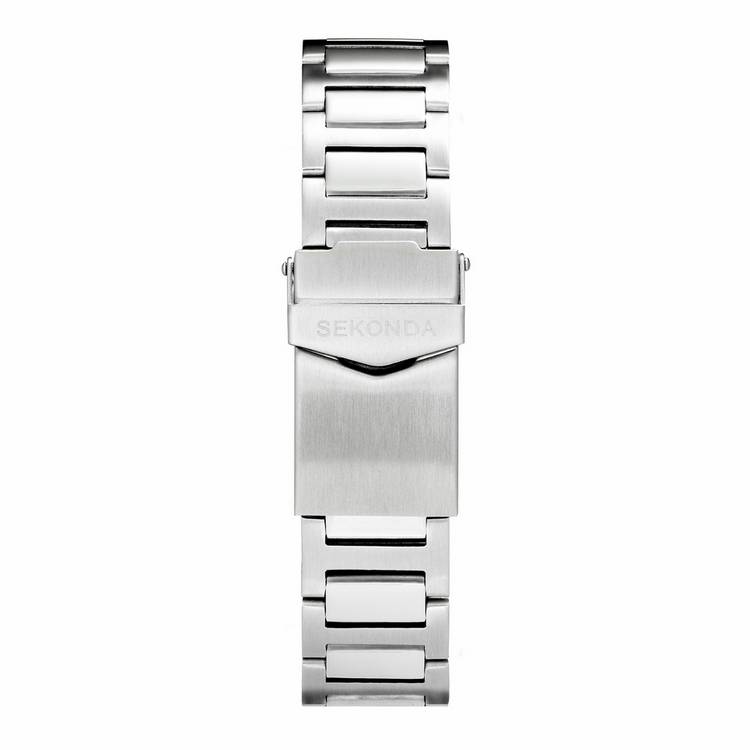 Sekonda Octaire silver stainless steel watch, UK version