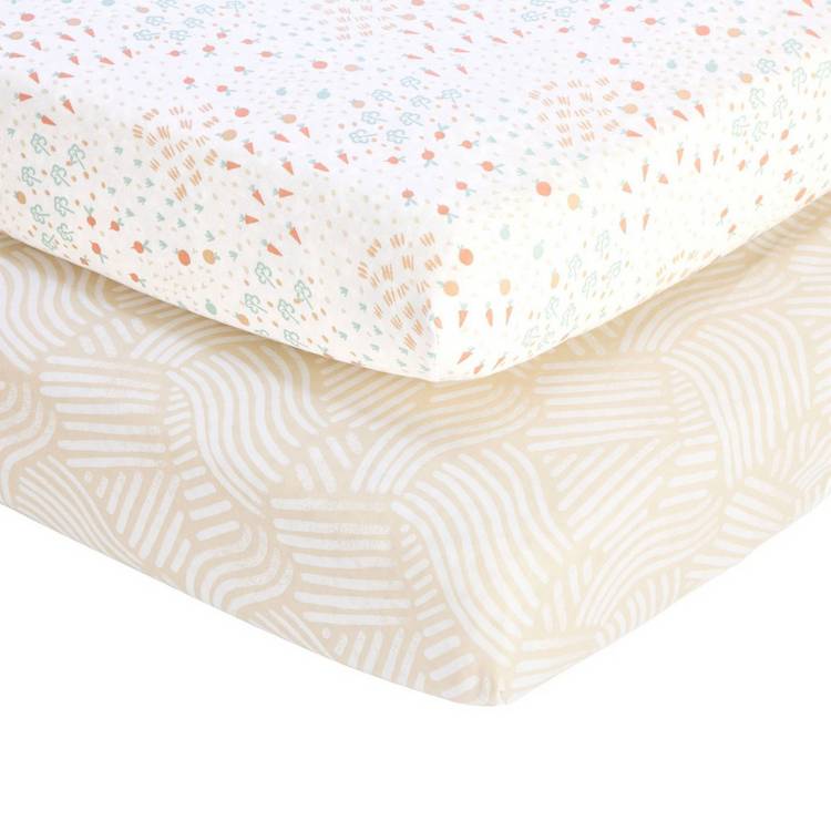 Tutti Bambini cot bed fitted sheets 2 pack, UK version