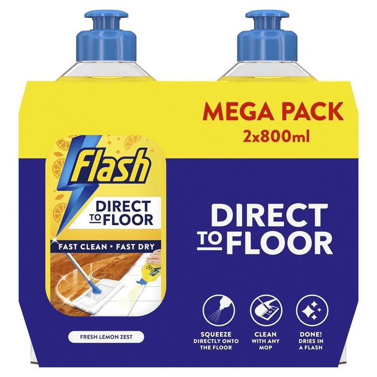 Flash floor cleaner lemon twin pack 800ml - British product