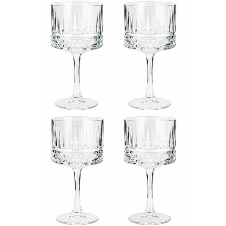 Argos Home pressed gin glasses set of 4 500ml (British brand)