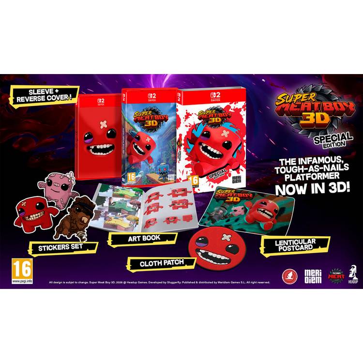 Super Meat Boy 3D Nintendo Switch 2 game, imported from the UK