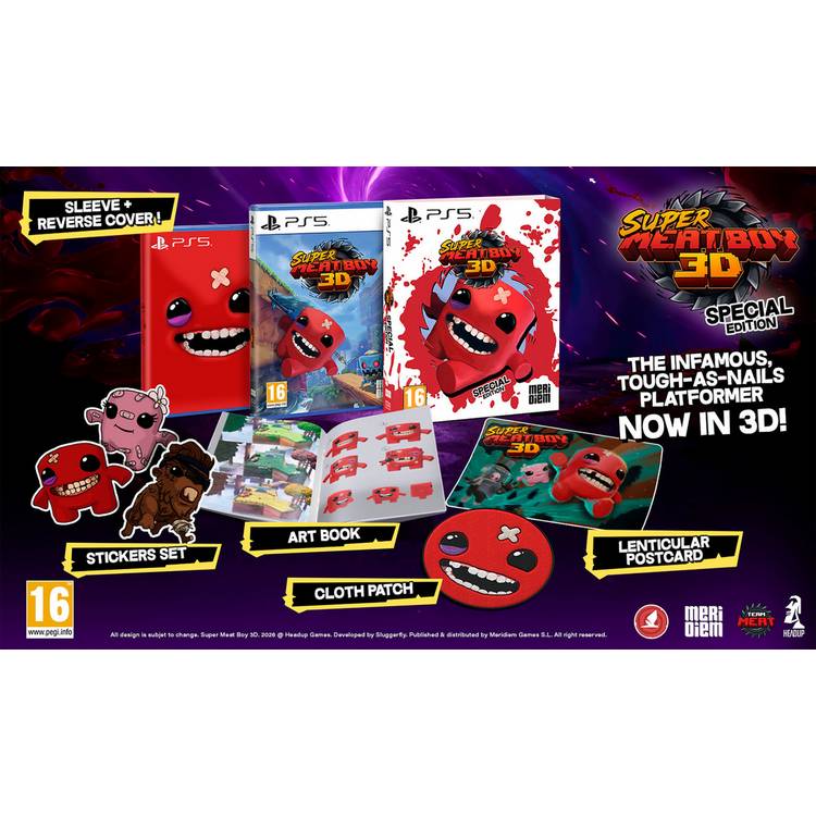 Super Meat Boy 3D PS5 game special edition, imported from the UK