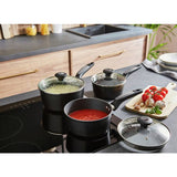 Morphy Richards 3 piece aluminium saucepan set, UK version