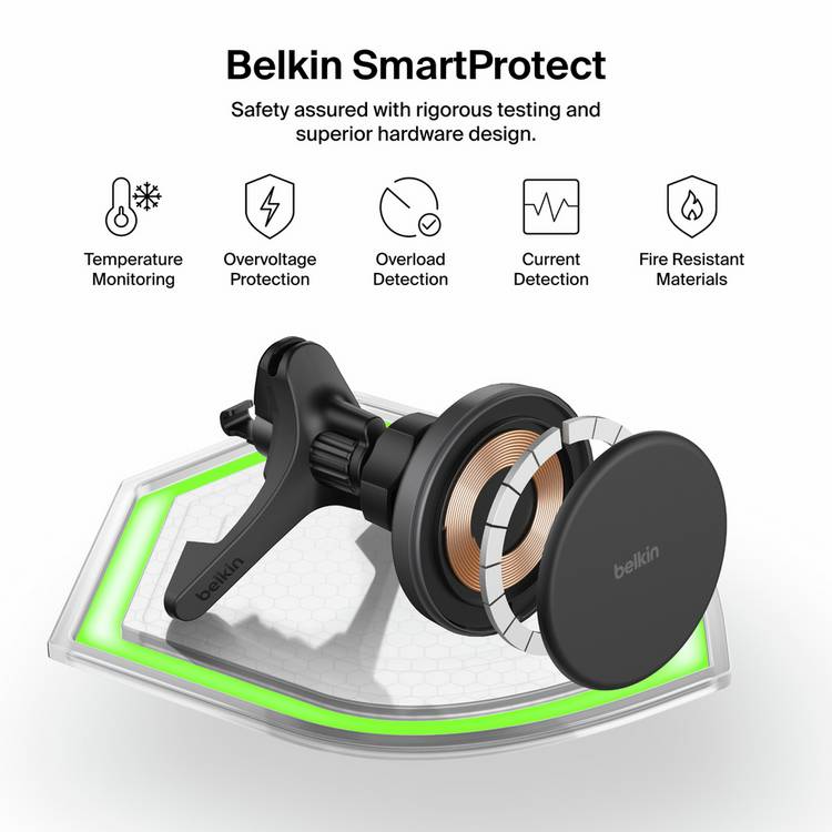 Belkin Qi2 MagSafe car charger black, imported from the UK