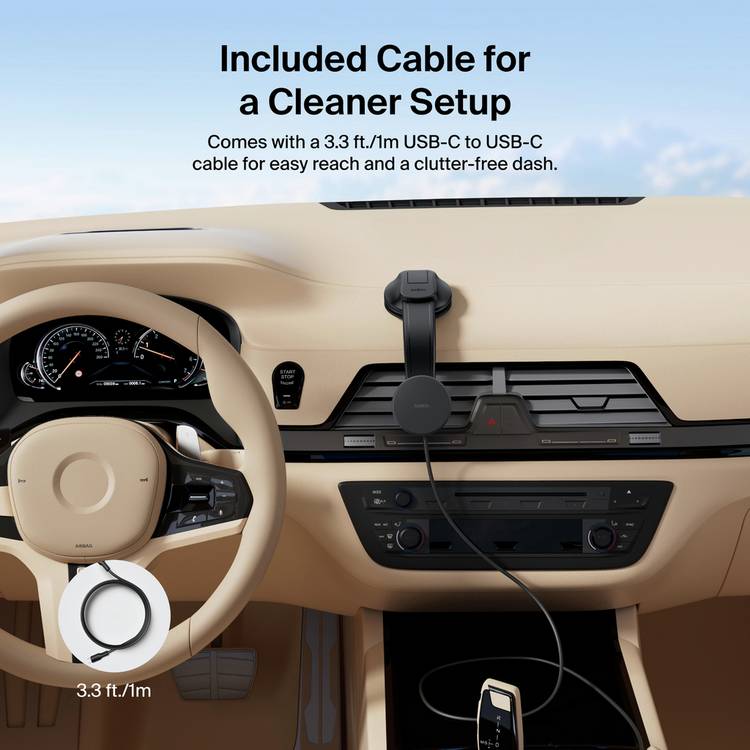 Belkin Qi2 MagSafe car charger black, imported from the UK
