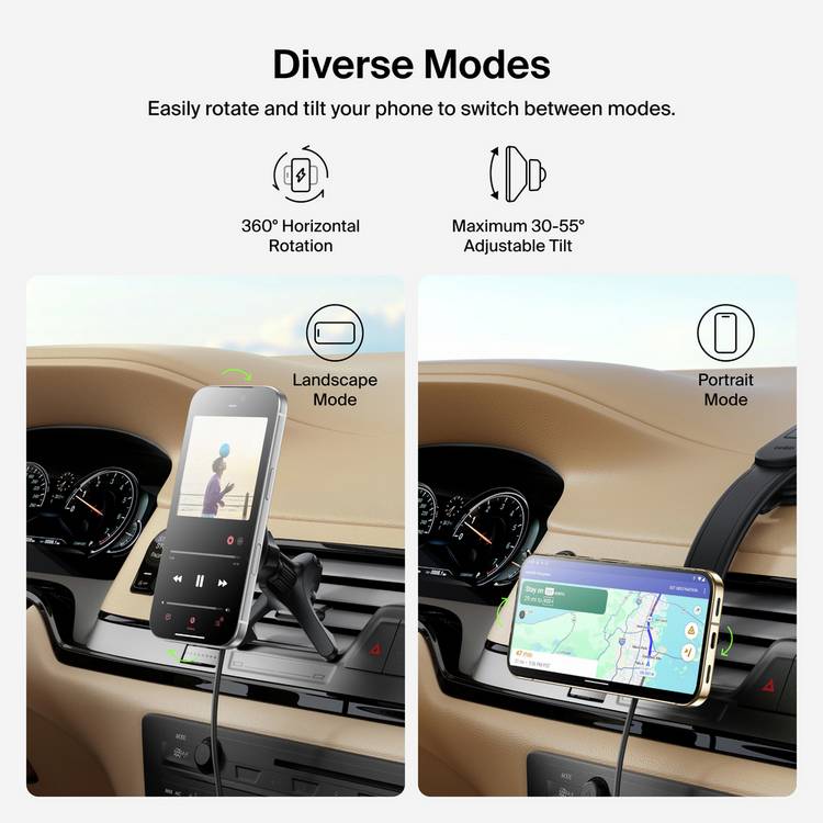 Belkin Qi2 MagSafe car charger black, imported from the UK